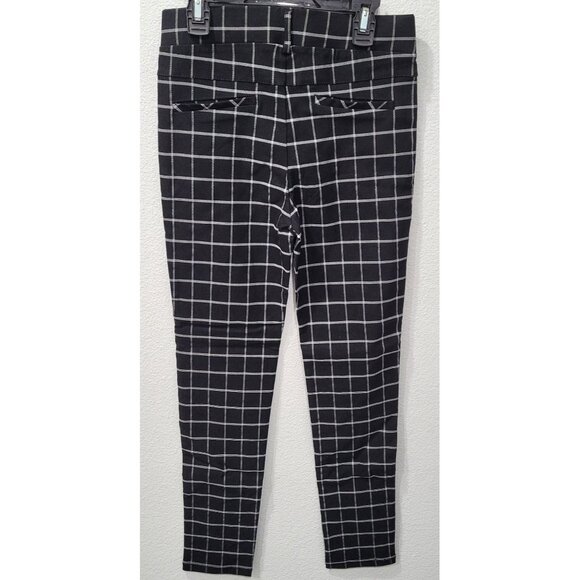 Womens Active USA Black & White Plaid Checkered Pull-on Pants Size M - Picture 6 of 13